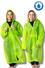 By Marine Kadın Erkek Yağmurluk Kapüşonlu Çıtçıtlı Eva Yeşil Yağmurluk BYMMRC881R12