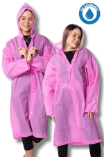 By Marine Kadın Erkek Yağmurluk Kapüşonlu Çıtçıtlı Eva Pembe Yağmurluk BYMMRC881R17