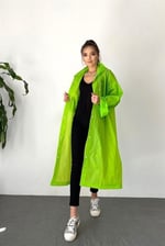 By Marine Kadın Erkek Yağmurluk Kapüşonlu Çıtçıtlı Eva Yeşil Yağmurluk BYMMRC881R12