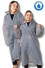 By Marine Kadın Erkek Yağmurluk Kapüşonlu Çıtçıtlı Eva Gri Yağmurluk BYMMRC881R05