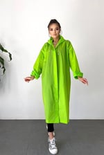 By Marine Kadın Erkek Yağmurluk Kapüşonlu Çıtçıtlı Eva Yeşil Yağmurluk BYMMRC881R12