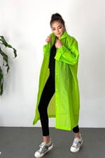 By Marine Kadın Erkek Yağmurluk Kapüşonlu Çıtçıtlı Eva Yeşil Yağmurluk BYMMRC881R12