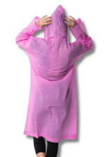 By Marine Kadın Erkek Yağmurluk Kapüşonlu Çıtçıtlı Eva Pembe Yağmurluk BYMMRC881R17