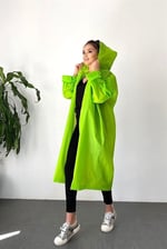 By Marine Kadın Erkek Yağmurluk Kapüşonlu Çıtçıtlı Eva Yeşil Yağmurluk BYMMRC881R12