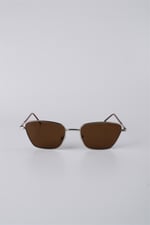 By Marine Unisex Kare Çerçeveli Metal Güneş Gözlüğü Gümüş Kahverengi GG25BMTOMPL3R02