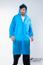 Kadın Erkek Yağmurluk Kapüşonlu Çıtçıtlı Eva Mavi Yağmurluk M21MRC881R08