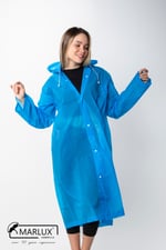 Kadın Erkek Yağmurluk Kapüşonlu Çıtçıtlı Eva Mavi Yağmurluk M21MRC881R08