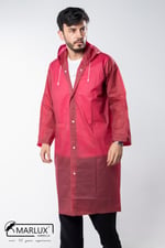 Kadın Erkek Yağmurluk Kapüşonlu Çıtçıtlı Eva Bordo Yağmurluk M21MRC881R07