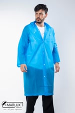 Kadın Erkek Yağmurluk Kapüşonlu Çıtçıtlı Eva Mavi Yağmurluk M21MRC881R08