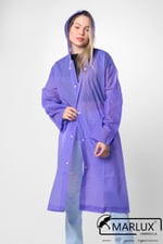 Kadın Erkek Yağmurluk Kapüşonlu Çıtçıtlı Eva Mor Yağmurluk M21MRC881R09