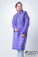Kadın Erkek Yağmurluk Kapüşonlu Çıtçıtlı Eva Mor Yağmurluk M21MRC881R09