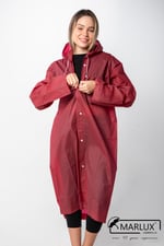 Kadın Erkek Yağmurluk Kapüşonlu Çıtçıtlı Eva Bordo Yağmurluk M21MRC881R07