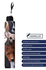 Marlux Arkadaş Kediler Yarasa Model 8 Telli Rüzgara Dayanıklı Manuel Şemsiye MARLUX389R01