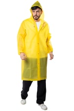 Marlux Unisex Su Rüzgar Geçirmez Kapüşonlu Çıtçıtlı Eva Sarı Kırmızı Yağmurluk 24MRLXYGM