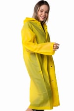 Marlux Unisex Su Rüzgar Geçirmez Kapüşonlu Çıtçıtlı Eva Sarı Lacivert Yağmurluk 24MRLXYGM