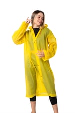 Marlux Unisex Su Rüzgar Geçirmez Kapüşonlu Çıtçıtlı Eva Sarı Kırmızı Yağmurluk 24MRLXYGM