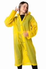 Marlux Unisex Su Rüzgar Geçirmez Kapüşonlu Çıtçıtlı Eva Sarı Lacivert Yağmurluk 24MRLXYGM
