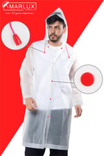 Marlux Unisex Su Rüzgar Geçirmez Kapüşonlu Çıtçıtlı Eva Beyaz Kırmızı Yağmurluk 24MRLXYGM