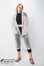 Marlux Unisex Su Rüzgar Geçirmez Kapüşonlu Çıtçıtlı Eva Beyaz Sarı Yağmurluk 24MRLXYGM