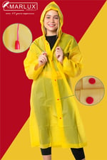 Marlux Unisex Su Rüzgar Geçirmez Kapüşonlu Çıtçıtlı Eva Sarı Kırmızı Yağmurluk 24MRLXYGM