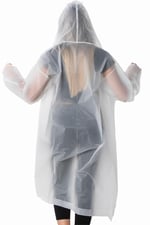Marlux Unisex Su Rüzgar Geçirmez Kapüşonlu Çıtçıtlı Eva Beyaz Kırmızı Yağmurluk 24MRLXYGM