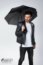 Marlux Yarı Fiber 8 Telli Rüzgar Koruma Ters Dönebilir Kırılmaz Telli Tam Otomatik Siyah Şemsiye M21MAR717R01