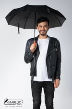 Marlux Yarı Fiber 8 Telli Rüzgar Koruma Ters Dönebilir Kırılmaz Telli Tam Otomatik Siyah Şemsiye M21MAR717R01