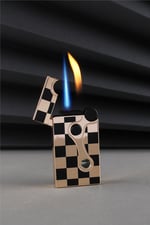 Silvio Monetti Çakmak Alevli Ve Güçlü Torch Bir Arada İki Özellikli Sarı Damalı Gazlı Çakmak CAKSM072T