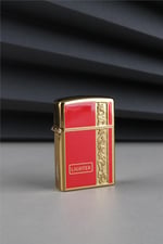 Silvio Monetti Kapaklı Altın İşlemeli Güçlü Torch Kırmızı Gazlı Çakmak CAKSM049M