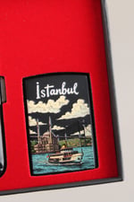Silvio Monetti Mavi Jet Alevli Çakmak Sigara Tabakası Kutulu Set SET003