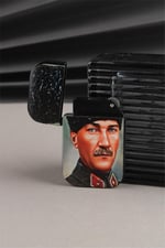 Silvio Monetti Mustafa Kemal Atatürk - Özel Tasarım Metal Çakmak - Gazlı Kapaklı Çakmak SM132TATA0001