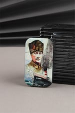 Silvio Monetti Mustafa Kemal Atatürk - Özel Tasarım Metal Çakmak - Gazlı Kapaklı Çakmak SM132TATA0007
