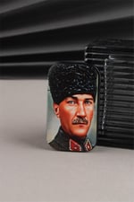 Silvio Monetti Mustafa Kemal Atatürk - Özel Tasarım Metal Çakmak - Gazlı Kapaklı Çakmak SM132TATA0001