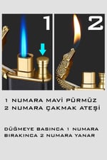 Siyah Ejderha Alevli Gazlı Pürmüzlü Lüx Çakmak SMCTMSHR01