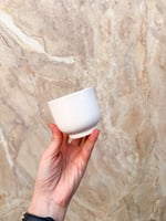 Beyaz Oval Seramik Saksı 1 Adet