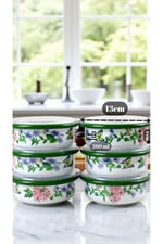 12 Parça 6 lı Emaye Kapaklı Kahvaltı Seti, Kahvaltı Tabağı, Sunum, Zeytin, Reçellik, Peynir Tabağı, Hediye, Çeyiz