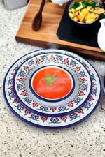13-24-30 No 3'lü Emaye Yemek Tabağı, Tabak Servis, Yemek, Kamp Piknik, Çeyiz, Hediye