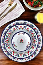 13-24-30 No 3'lü Emaye Yemek Tabağı, Tabak Servis, Yemek, Kamp Piknik, Çeyiz, Hediye