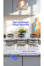 14 - 16 - 18 No Emaye Saklama Kabı 3 lü