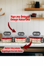 14 - 16 - 18 No Emaye Saklama Kabı 3 lü