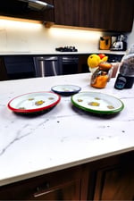 16 Cm 3 Parça 3 Renk Emaye Tabak 3 Kişilik Kahve Tabağı, Servis Tabağı Çerez Tabağı, Hediye,