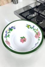 20 Cm Emaye Kase Tabak, Çukur Tabak, Salata Tabak, Cips Tabak