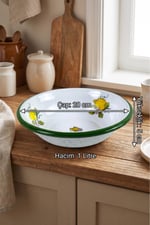 20 Cm Emaye Kase Tabak, Çukur Tabak, Salata Tabak, Cips Tabak