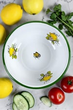20 Cm Emaye Kase Tabak, Çukur Tabak, Salata Tabak, Cips Tabak