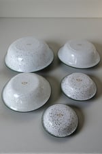 20cm-24cm-32 Cm-36 Cm-40 Cm 5 li Emaye Leğen Çırpma Ve Karıştırma Kabı, Hamur Leğeni,Meyvelik, Çeyiz