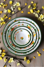 20cm-24cm-32 Cm-36 Cm-40 Cm 5 li Emaye Leğen Çırpma Ve Karıştırma Kabı, Hamur Leğeni,Meyvelik, Çeyiz