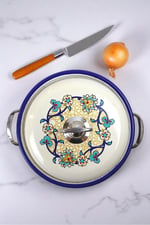 22 No 3 lt Emaye Tencere, Servis, Yemek Kamp, Piknik, Çeyiz