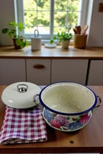 22 No 3L. Emaye Ortanca Lavivert Tencere, Servis, Yemek Kamp, Piknik, Çeyiz