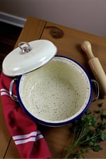 22 No 3L. Emaye Ortanca Lavivert Tencere, Servis, Yemek Kamp, Piknik, Çeyiz