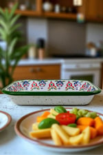 22 No Emaye Dörtgen Tabak Meze Kahvaltılık Kamp Piknik